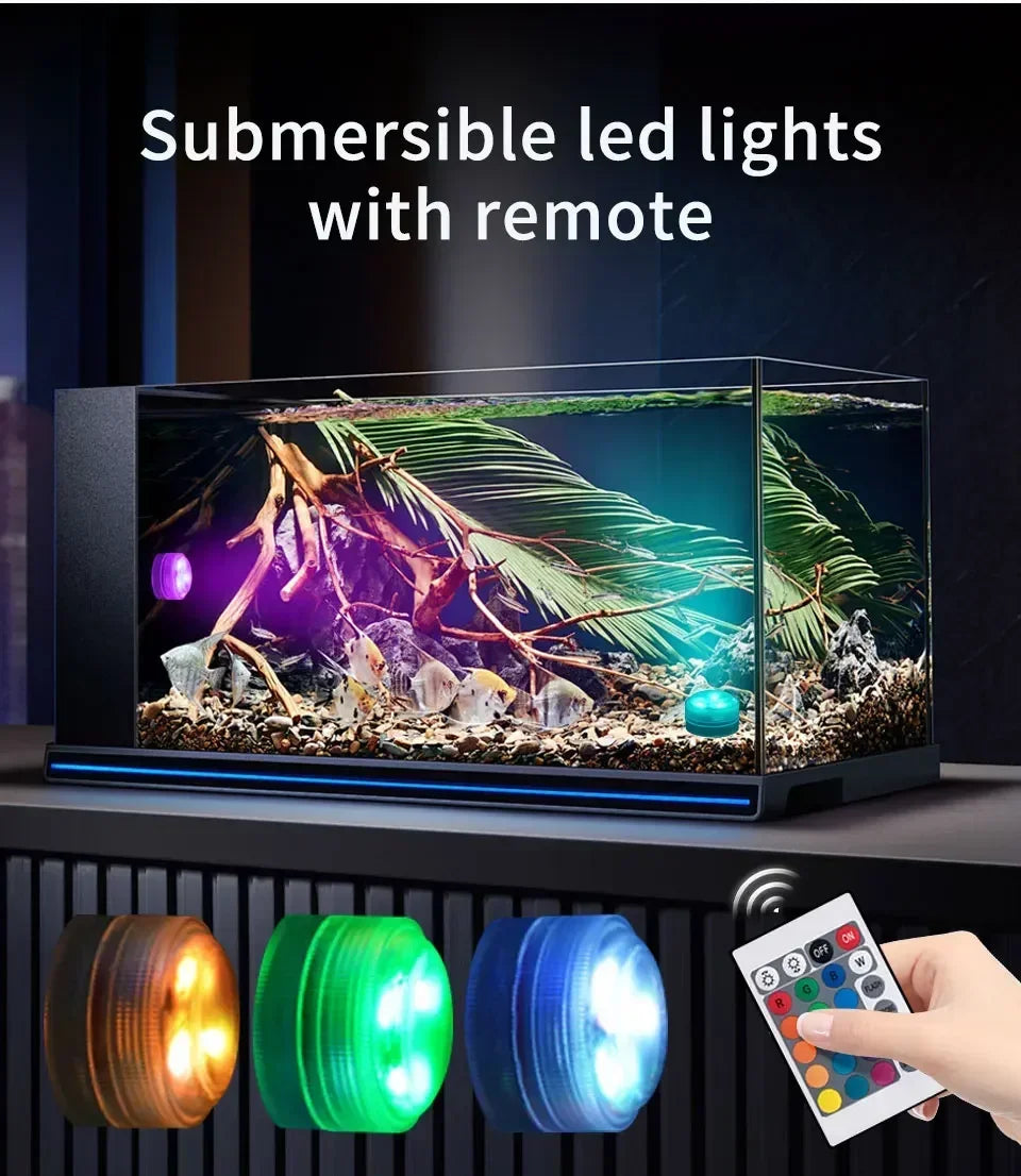 3leds RGB Underwater Night Led Submersible Light Lamp Battery Operated Garden Swimming Pool Light for Wedding Party Vase Bowl
