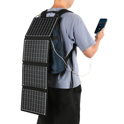 Foldable Solar Panel - Portable Plate Charger USB Full Time Power Solars Panels for Phone PowerBank Mobile Emergency Supply