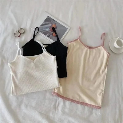 Thermal Underwear Tops Women Velvet Thickened Suspender Bottomed Shirt