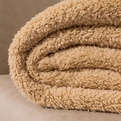 Fleece Stitch Blanket Plain Warm Sofa Throw Blankets Office Nap Blanket Air Conditioning Solid Color Blankets Home Decor Mantas