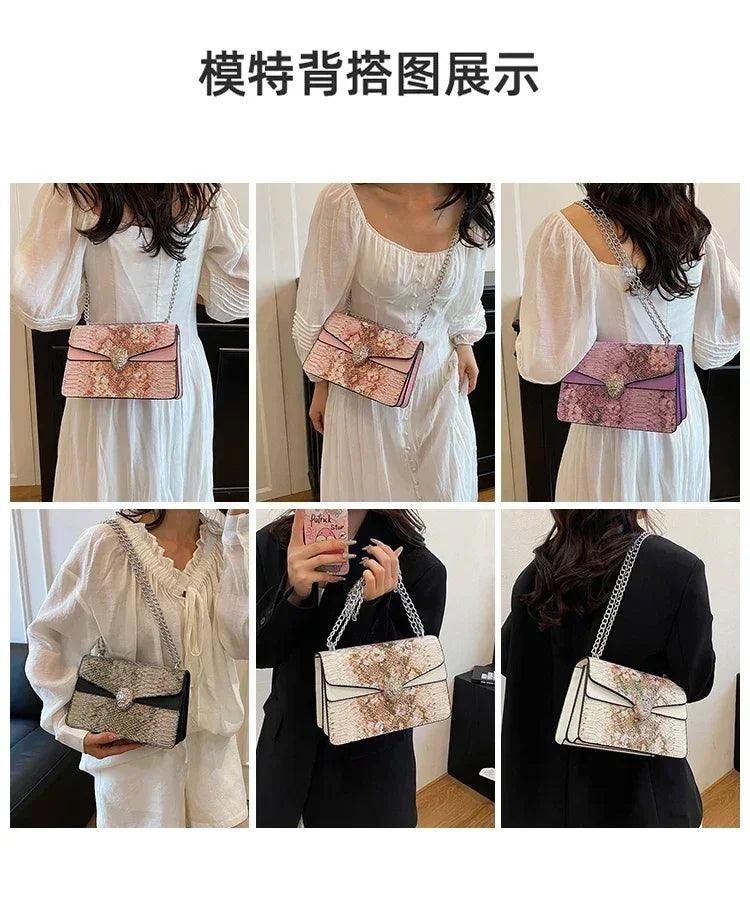 Designer messenger bag for women high-quality leather elegant shoulder classic handbag fashionable