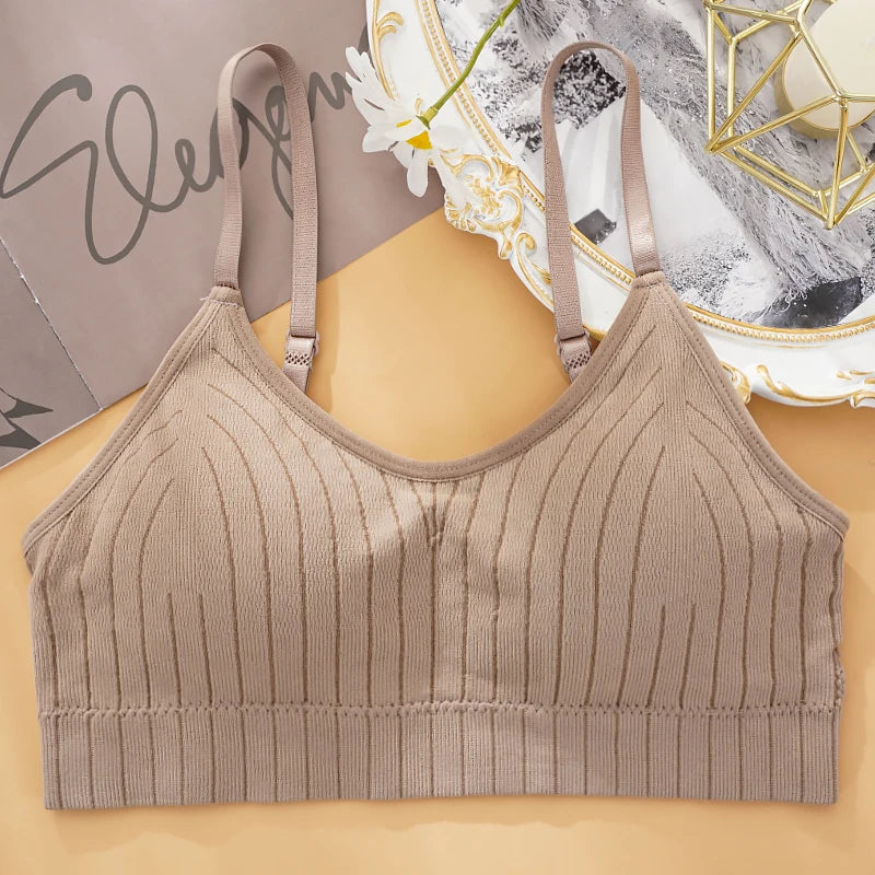 Women Seamless Sports Crop Top Sexy Bra Female Bralette Sleeveless Camis Crochet Tank Underwear Summer Lingerie Tube Tops