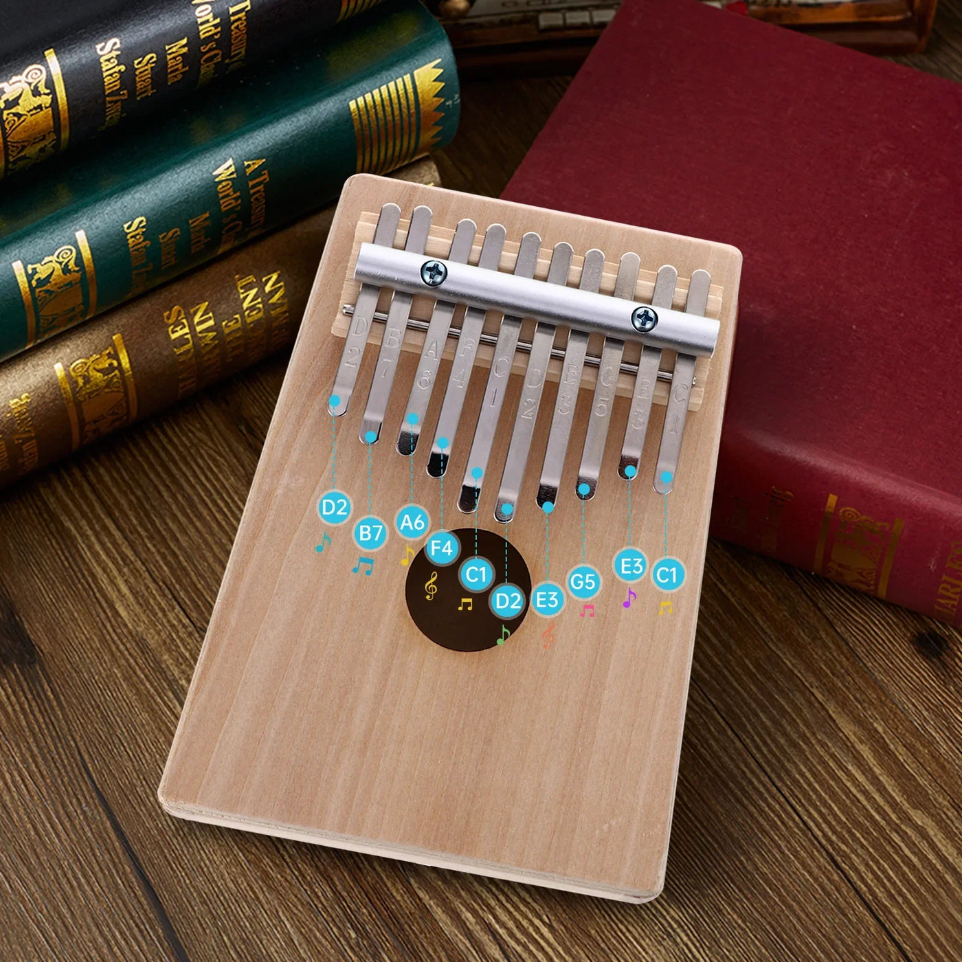 1 set DIY Thumb 10 Keys Mini Hand Painted Thumb Piano Kalimba Hand Painted Kids Painting Sturdy Durable Small Instrument - Elanique