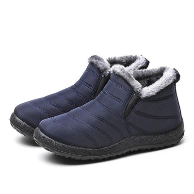 Snow Waterproof Boots Men Platform Shoes For Men Slip On Warm Fur Ankle Boots Men's Winter Shoes Plush Footwear Work Shoes