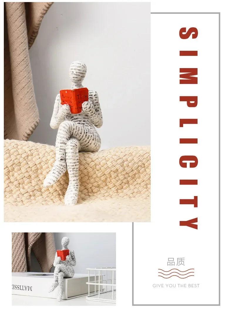 Resin abstract home decor figurines character designs fashionable bookshelf decorations living room office modern art