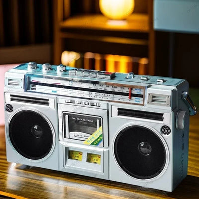 Retro stereo dual speaker radio Recorder Convenient tape drive Bluetooth USB TF card