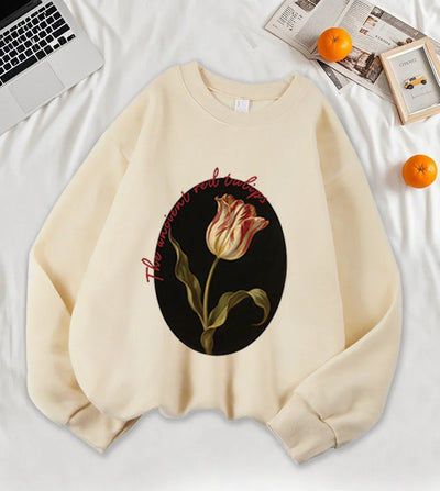 The Ancient Red Tulips Design Women Tops