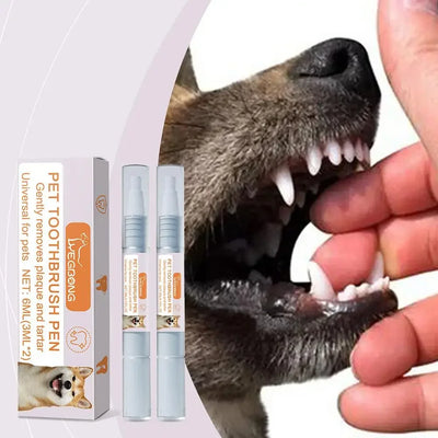 Pet Toothbrush Pen Teeth Clean Fresh Breath Pet Toothbrush Paste Brush One Easy To Use Cat Tooth Brush ToothbrushSet Accessories