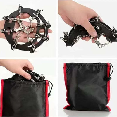 Outdoor Winter Hiking Climbing Snow Spikes Crampons Cleats Chain Claws Grips Boots Cover Ice Gripper Spike for Shoes Anti Slip