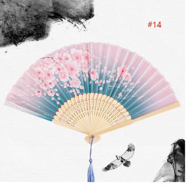 Folding Hand Fan Weddings Traditional Chinese Japanese Korean Art Craft Gift Bamboo Room Dance Props Wood Fans Home Decorations