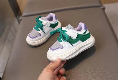 Children's Sports Shoes Girls 2025 Spring Autumn New Leather Shoes PU Leisure Soft Soled Boys Sneakers Baby Girl Casual Shoes