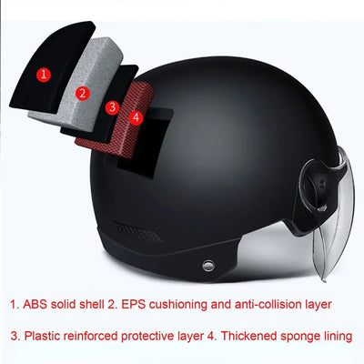 Motorcycle Helmet Bicycle Helmets for Men Women Adult Motorbike Scooter Helmet Ultralight Retro Scooter Hat Helmets Accessories