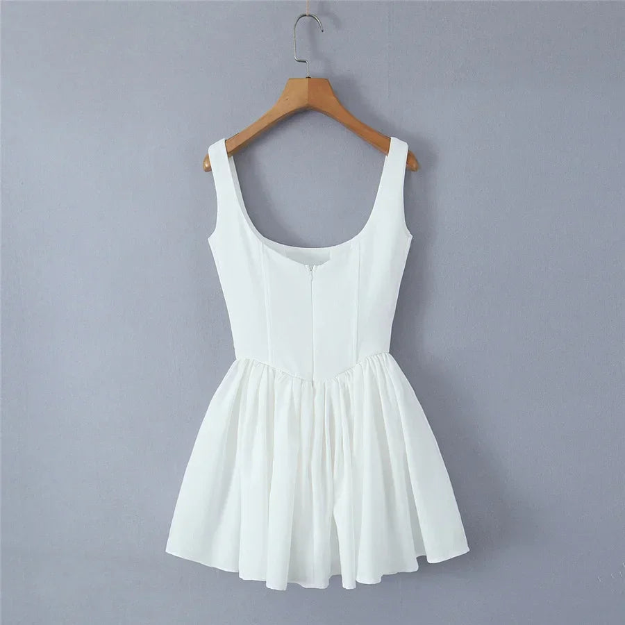 Summer clothes women 2024 short dresses women evening party dresses white bodycon mini dress birthday dresses luxury fish bone