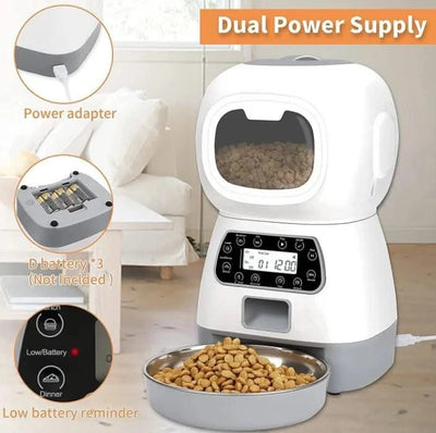 Portable Durable Safety 3.5l Smart Pet Feeder Automatic Feeder Timed Manual Feeder