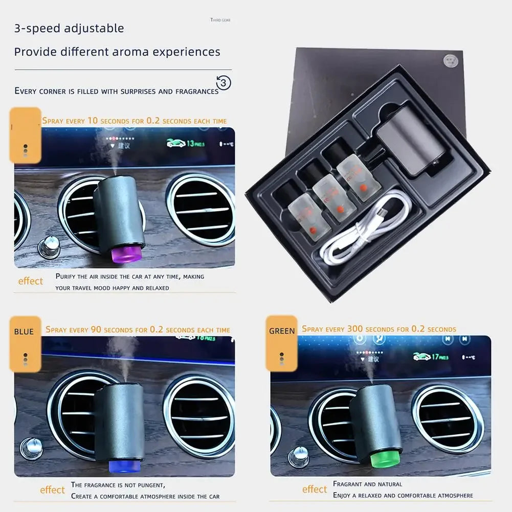 Car Air Vent Humidifier Aroma Humidifier Essential Oil Diffuser Auto Electric Air Diffuser Aroma Cars Air Freshener Perfume