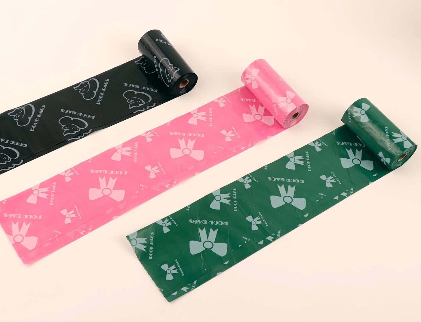 Thick & Durable Pet Poop Bags with Pink Bows - Leakproof Dog & Cat Waste Bags for Outdoor Walks, Multiple Sizes for Puppies