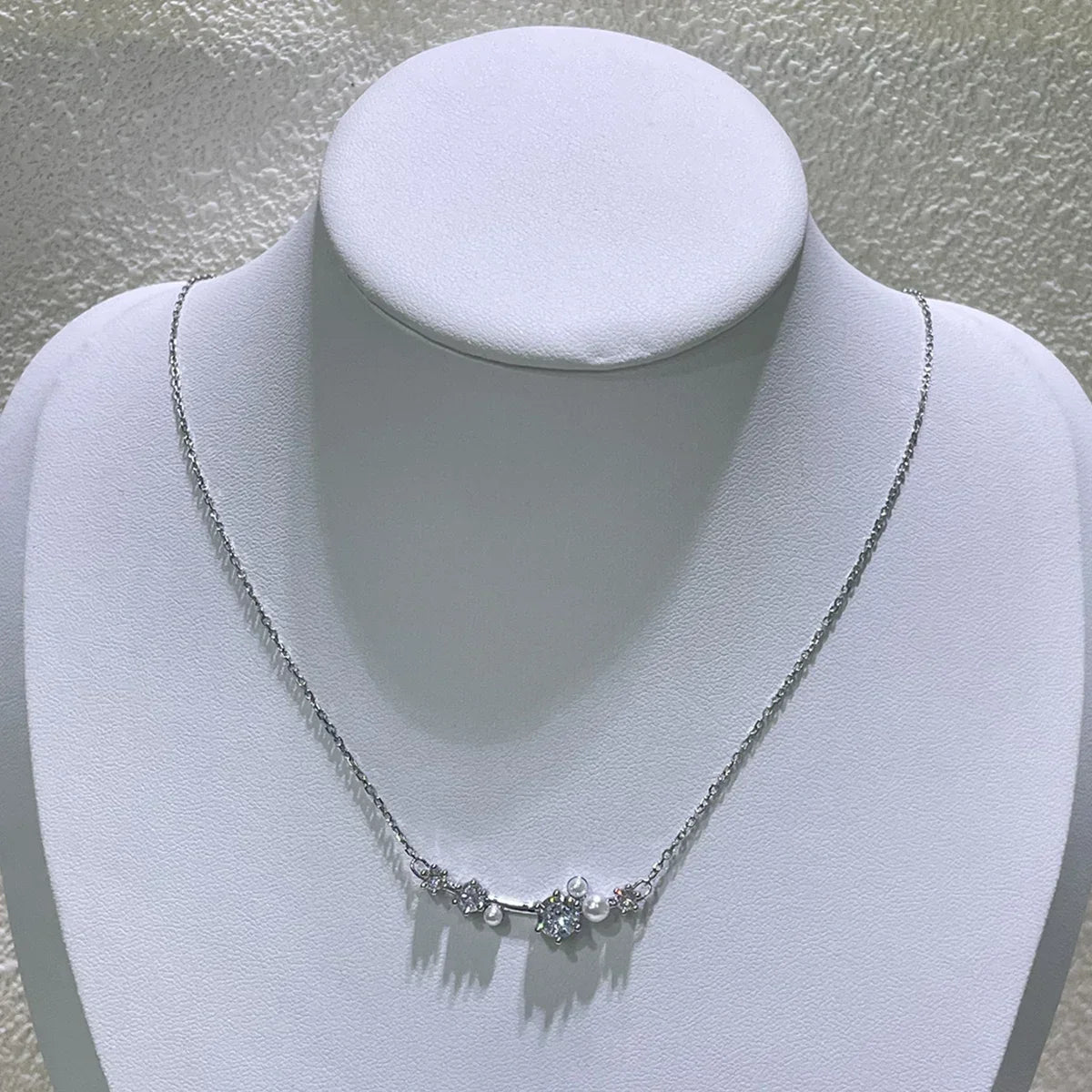 2025 New Trend Fine Jewelry Sets Charming White Geometric Crystal Fashion Pearl Necklace Ring Earrings Romantic Gift for Women