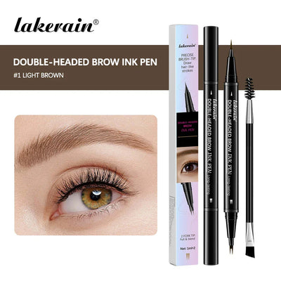 2 In 1 Eyebrow Pencil Eyeliner Double-Headed Long-Lasting Waterproof Smudge-Proof Precise Delineation Natural Tones for All Skin