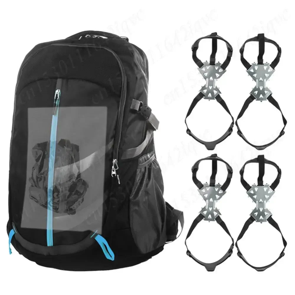 11 Spikes Crampons for Boots Shoes Traction Ice Shoes Grippers Traction Snow Grips for Snowing Hiking Ice Fishing Mountaineering
