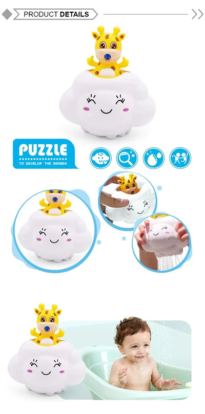 Baby Bath Toy, Bathing Cute Swimming Water Spraying Clouds Shower Bath Toy For Kids Water Playing Toy