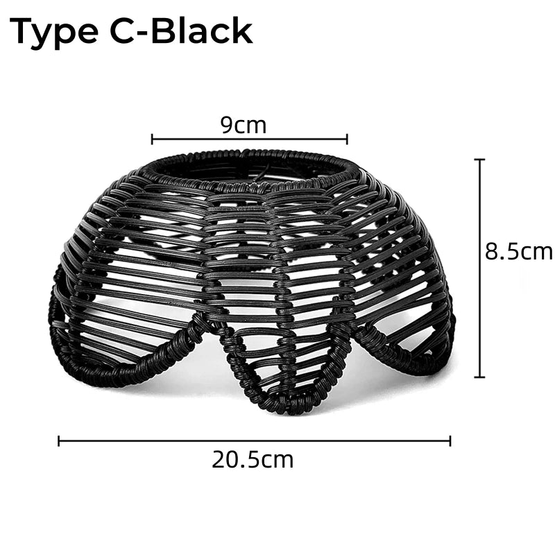 Woven Lantern LED  Hanging Light Lampshade Simulated Rattan Ceiling Pendant Lamp Shade Bedroom Dining Room Chandelier Lamp Cover