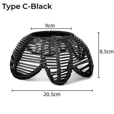 Woven Lantern LED  Hanging Light Lampshade Simulated Rattan Ceiling Pendant Lamp Shade Bedroom Dining Room Chandelier Lamp Cover