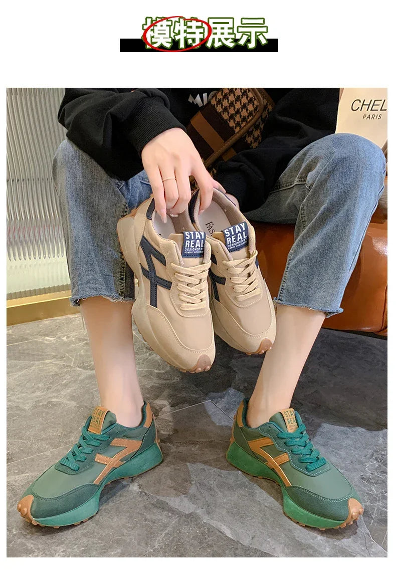 2025 Women Sneakers Platform Shoes New Fashion Leisure Light Anti-slip Black Running Shoe Fashion Designer Women Shoes