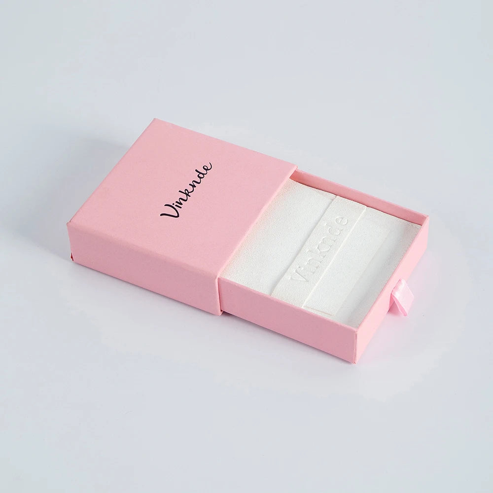 Custom Logo Luxurious Jewellery Packaging Pouch Printed Cardboard Drawer Box Fashion Jewelry Rings Packaging Box With Suede Bag