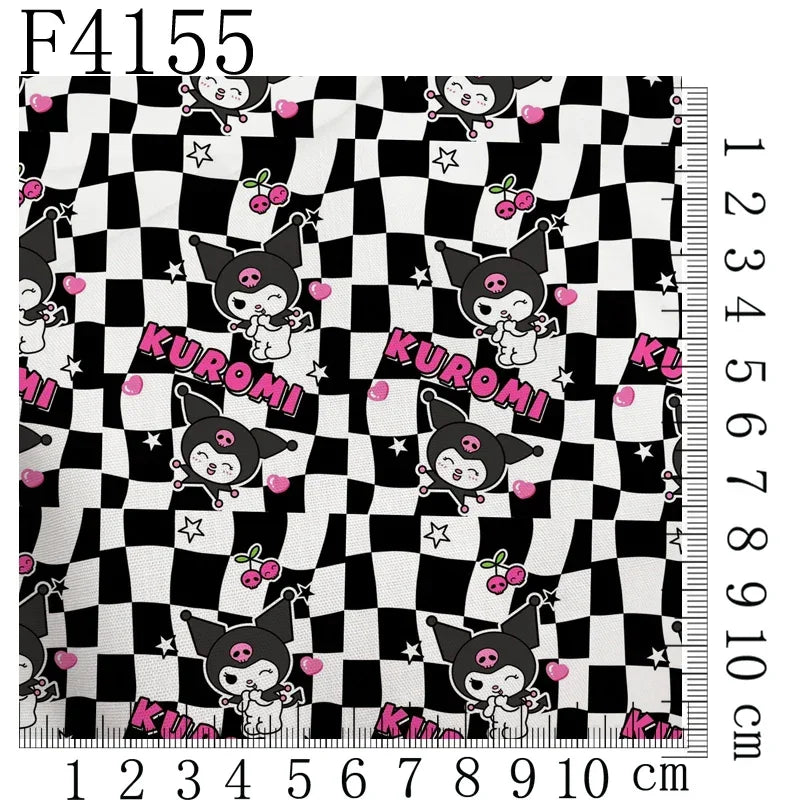 Cartoon Kuromi printed polyester cotton Fabric Clothes Patchwork Quilting DIY pet cloth bag fabric F4158