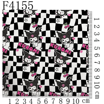 Cartoon Kuromi printed polyester cotton Fabric Clothes Patchwork Quilting DIY pet cloth bag fabric F4158