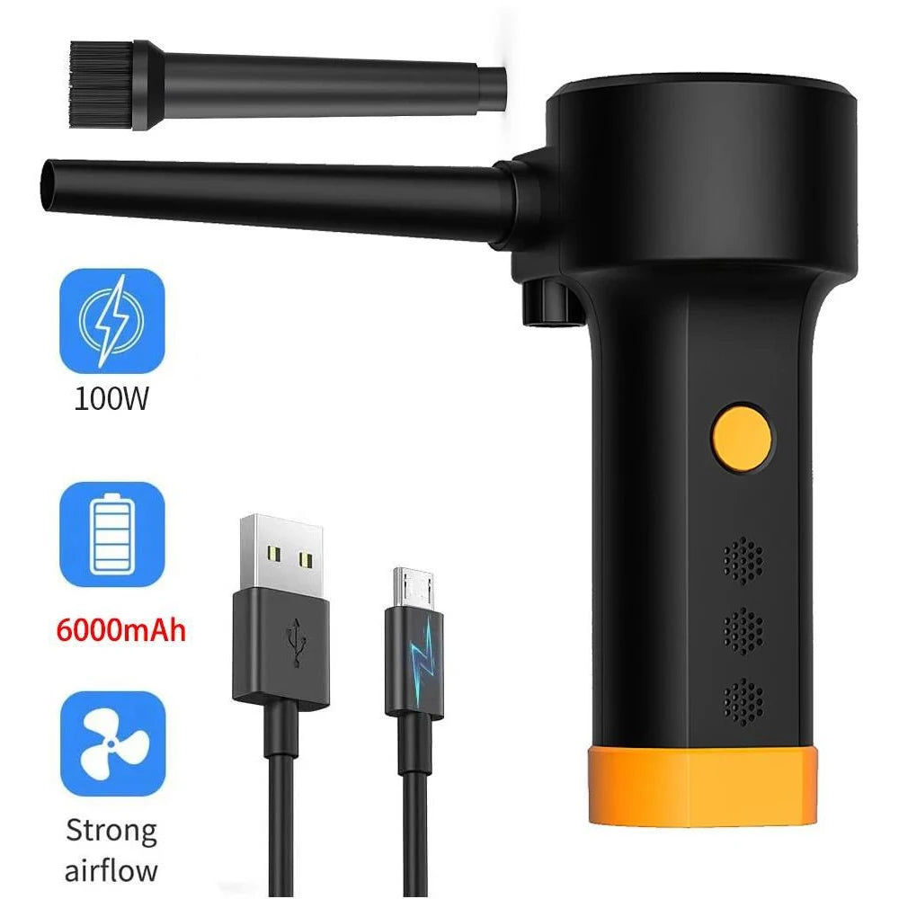 Compressed Air Duster for Keyboard Electric Air Blower Computer Cleaning Cordless Air Dust Cleaner for PC Crumbs Car
