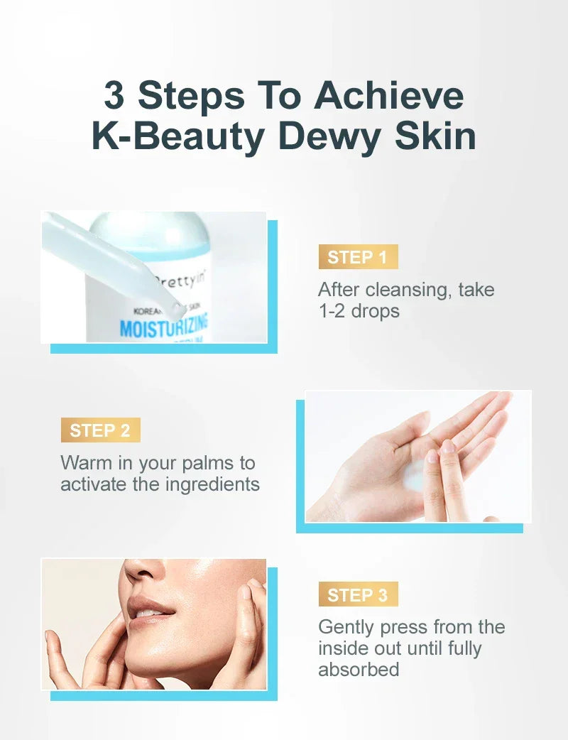 Hyaluronic Acid Face Serum Moisturizing Smoothing Reduces Dryness Fine Lines Hydrating Facial Essence Korean Skin Care