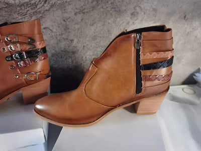 Women Fashion Boots Female Waterproof Short Boots High Heels Slip on Unisex Ankle Winter Boots Plus Size 43 Botas Femininas 2024