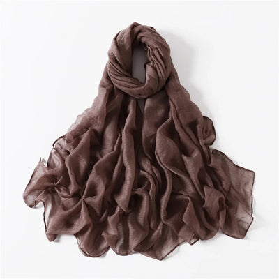 New Cotton Linen Scarf For Women Girls Students Autumn Classic Solid Color Scarves Retro Soft Foulard Viscose Female Wrap Shawls