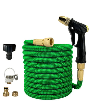 Garden Water Hose Water Gun Reel Expandable Watering Hose High Pressure Flexible Car Wash Garden Irrigation 25ft-125ft﻿