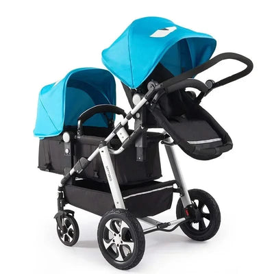 New Twins Baby Stroller Foldable Double Baby Stroller for Two Children Shock-absorbing Twin Baby Stroller Four Wheel Cart
