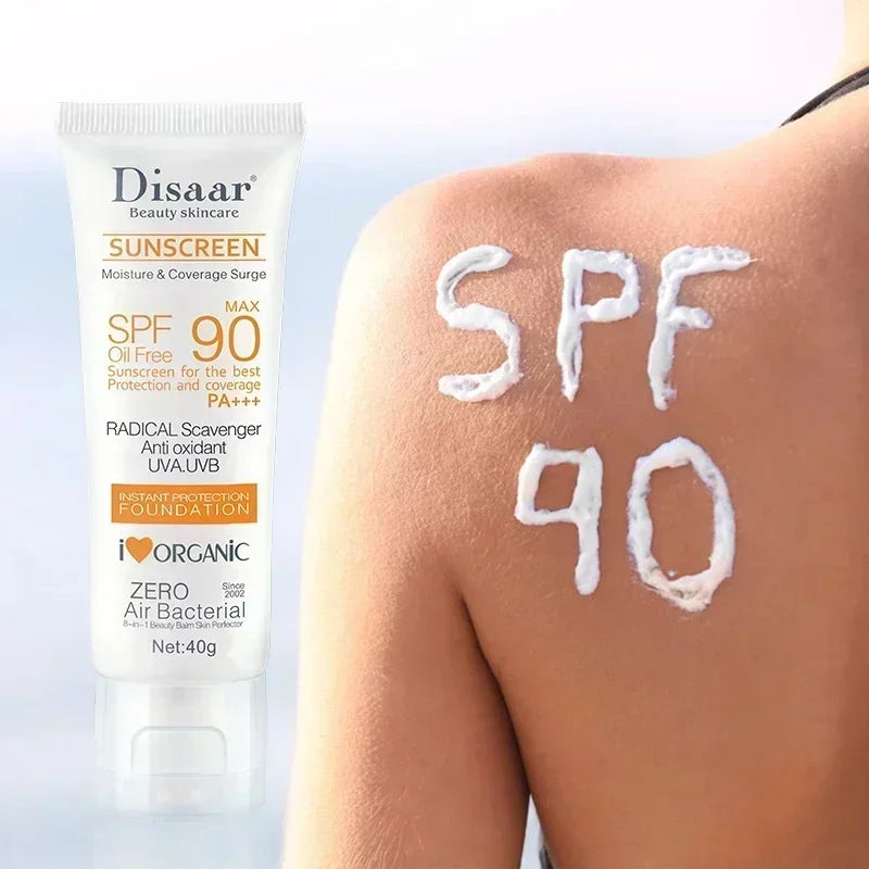 SPF90+ sunscreen, moisturizing, whitening, facial and body sunscreen, UV protection, skin care and anti-aging