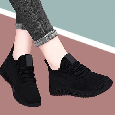 Women's Breathable Non-slip Platform Fashion New Casual Shoes Korean Running Shoes Black Sneakers Shoes for Women 2024 Autumn