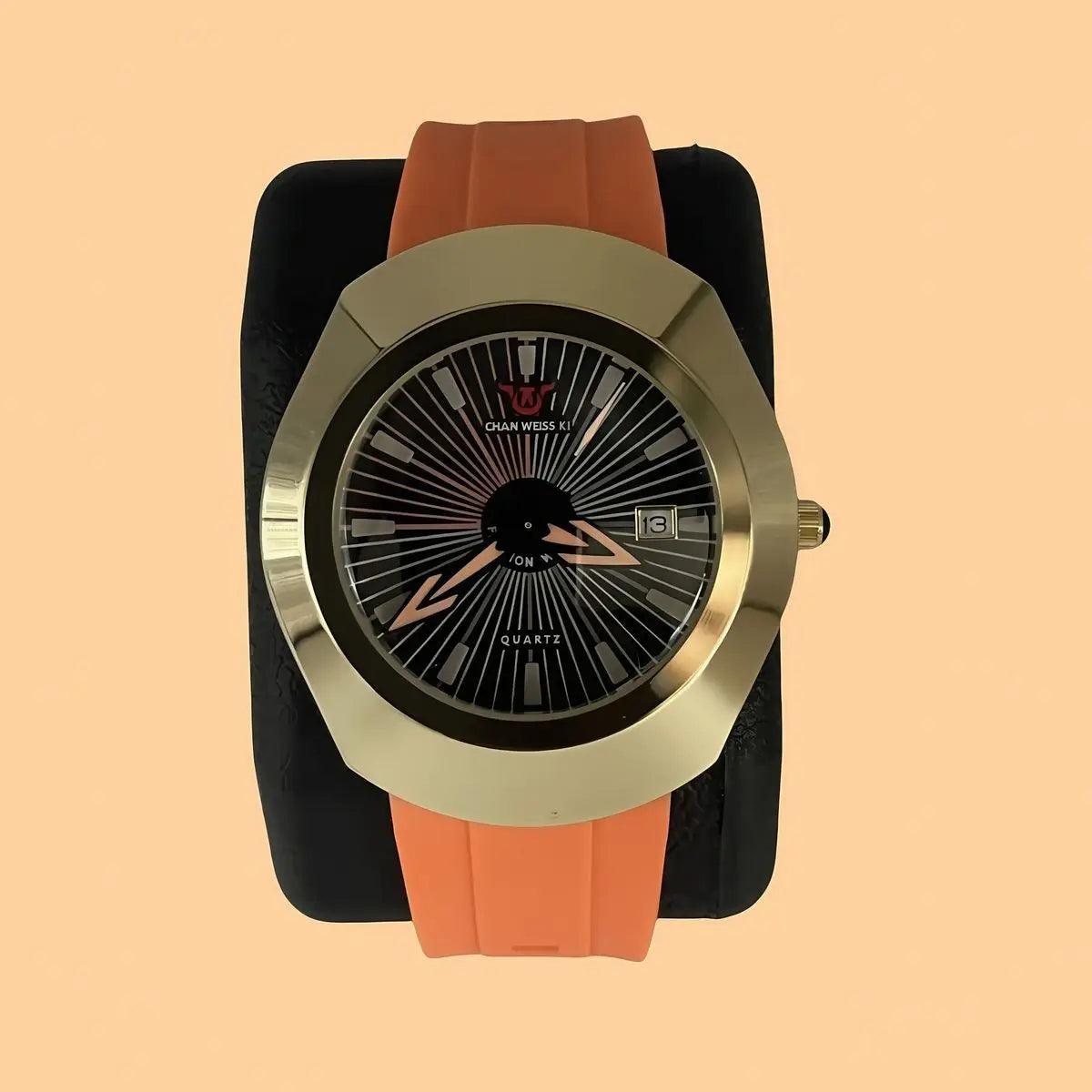 Premium high-end fashion quartz men’s watch – waterproof date display comfortable imported rubber strap