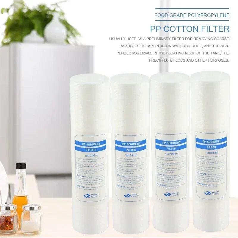 Atwfs water purifier 10 inch 4pcs 1-micron sediment filter cartridge pp cotton system