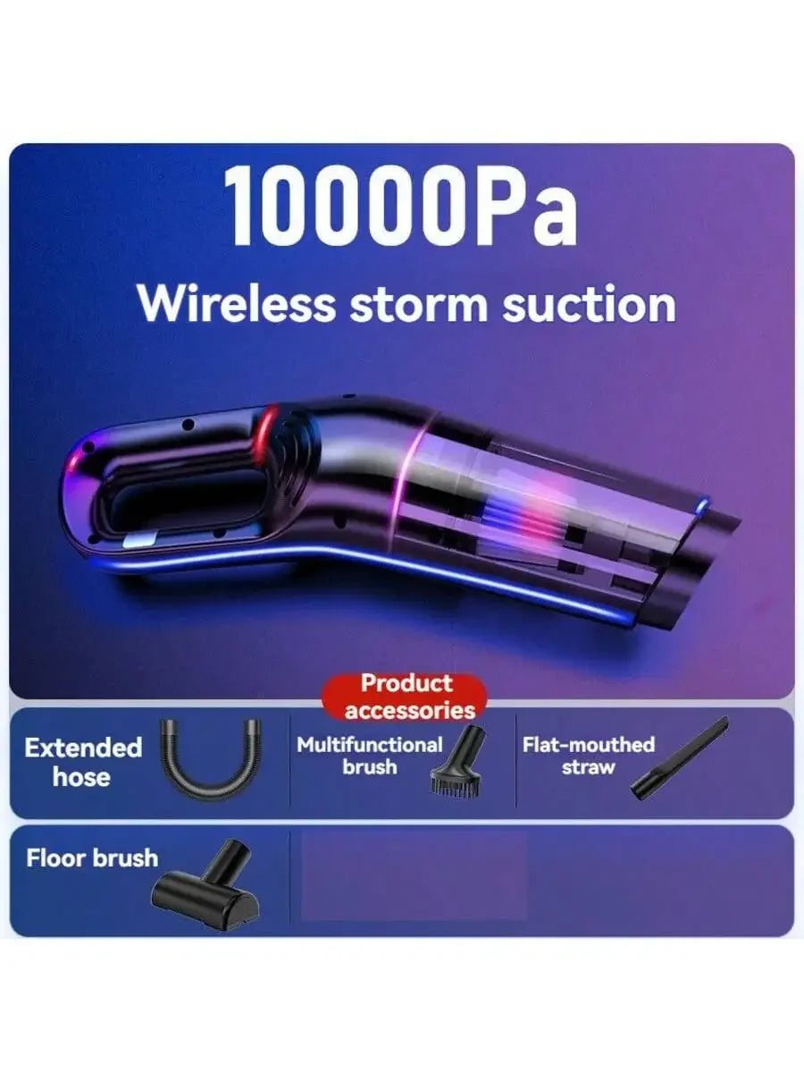Portable handheld vacuum cleaner, car vacuum cleaner, powerful suction of 120W, suitable for both dry and wet use