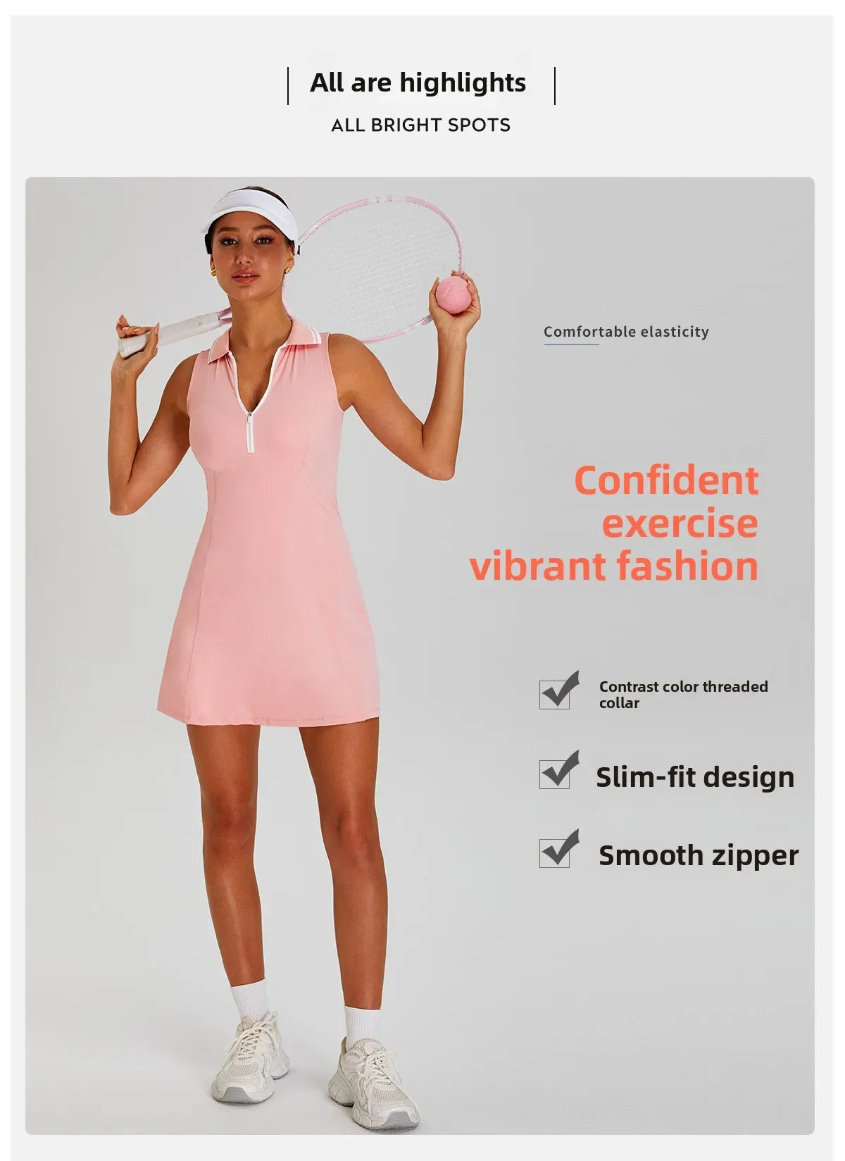 Women's Collar Sports Dress for Outdoor Golf Tennis Fitness Running Speed Dry Badminton - Quick-Drying Comfortable Active Wear