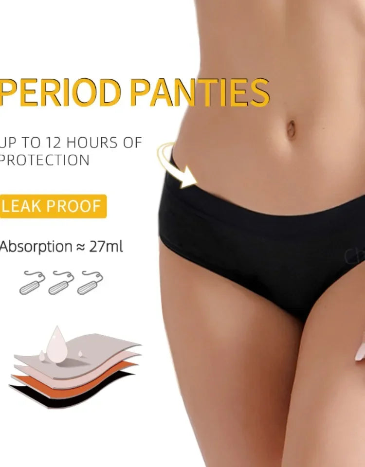 Menstrual Panties Women Underwear intimatePantsHighWaist Absorvent PadSeamless Super Absorbent Abundant  Flow BriefWithLeakProof