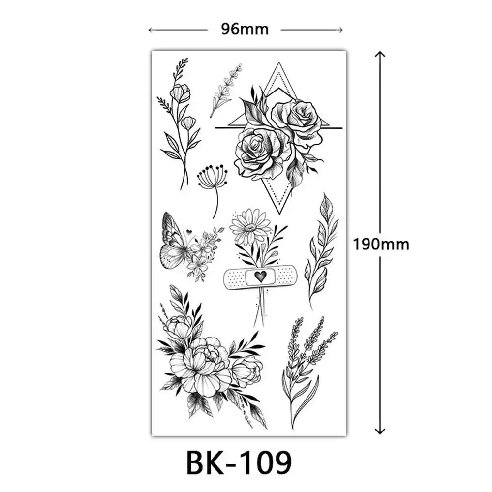 Sexy Temporary Tattoos For Women Water Transfer Sketch Tattoo Sticker Long Lasting Waterproof Body Art Tattoos Accessories