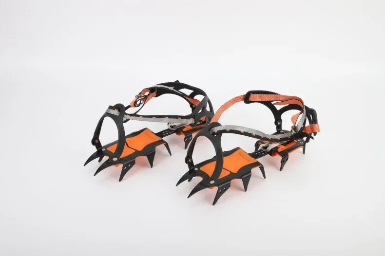 12 tooth professional crampons outdoor rock climbing ice fishing snow skid shoe cover mountaineering skid gear 12 teeth