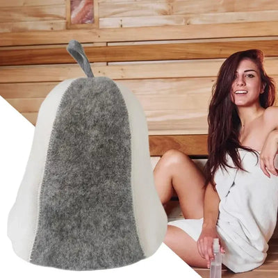 sauna Anti Heat Sauna Hat Thicken Wool Felt Shower Cap Women Men Steam Bath Shower Hair Turban Quickly Towel Drying Towel Hats