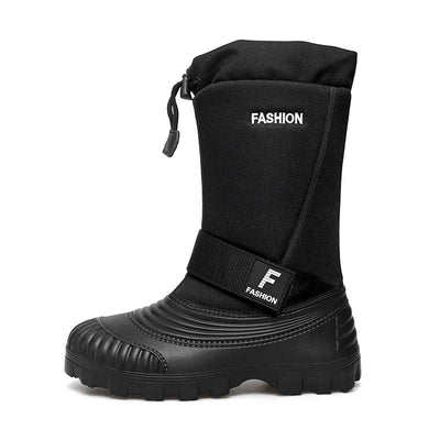 Winter Men's Snow Boots Waterproof Anti Slip Warm Cotton Shoes Outdoor Mid Calf High Top with Plush and Thickened Ski Boots