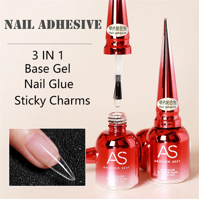 AS Self Leveling Nail Gel Polish 15ml Semi Permanent Reinforcement Nails Art Strong UV Multifunction Gel Top Base Varnish