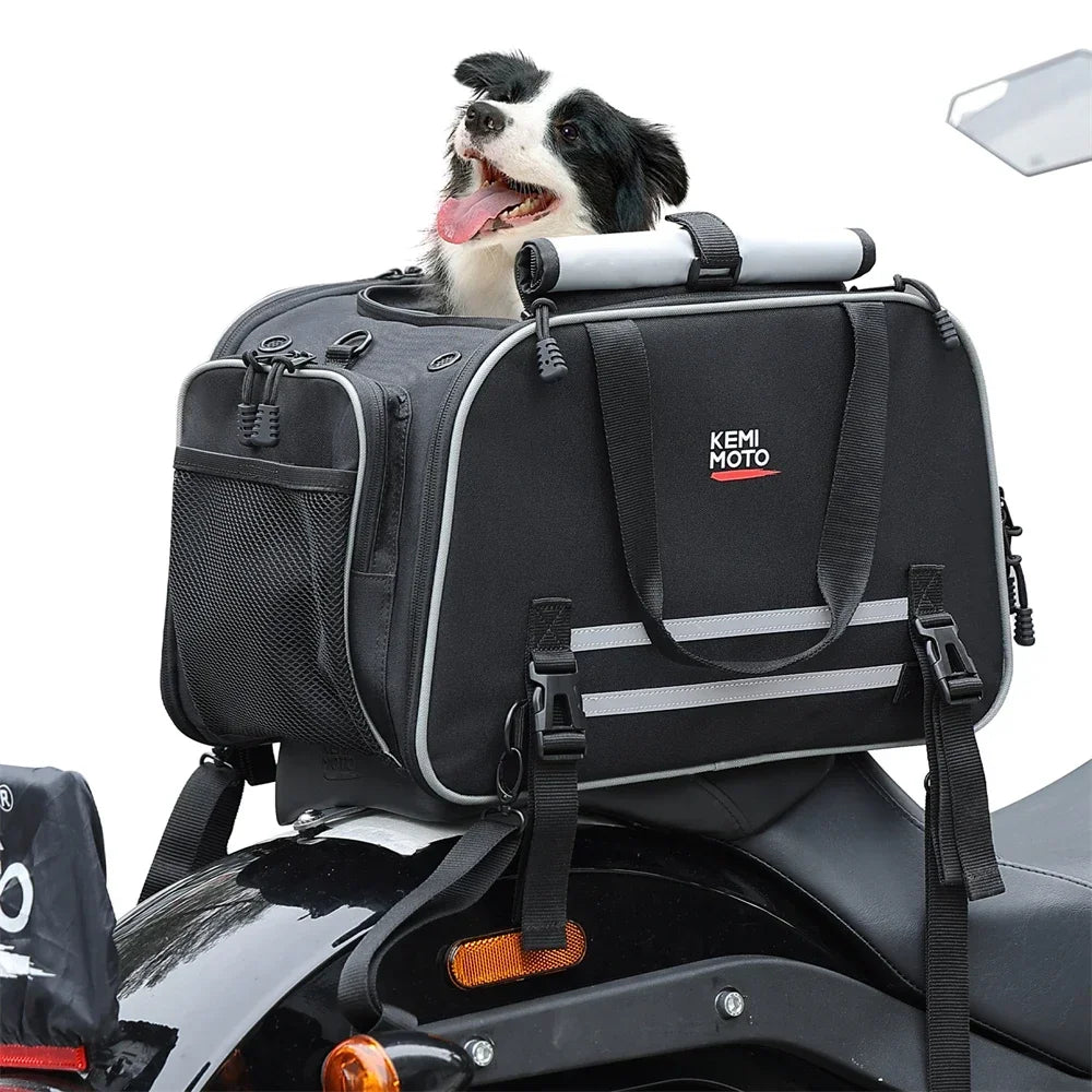 Motorcycle Pet Carrier Bag Cat Dog Pet Carrier Airline Approved Portable Cat Dog Travel Carrier For Luggage Rack Passenger Seat
