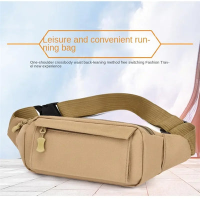 Banana Bag Waterproof Waist Pouch Oxford Cloth Wear Resistant Waist Bags Portable Large Capacity Shoulder Belt Bags Running